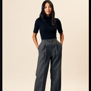 Kotn Ribbed Mock Neck Top in Black